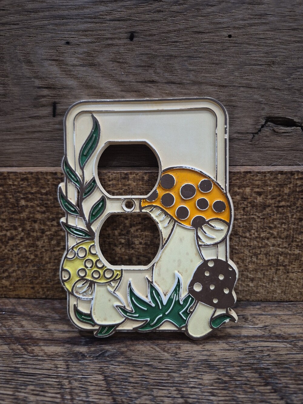 Vintage Sears Merry Mushroom Outlet Cover Kitschy Retro Kitchen